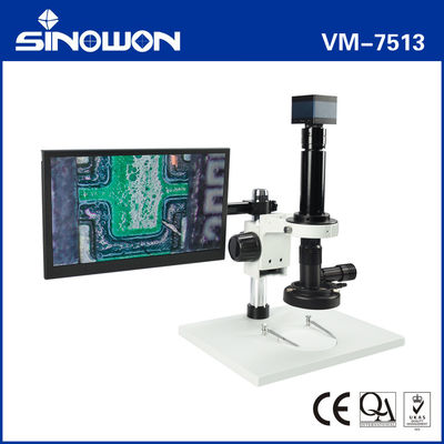 মোনোকুলার ভিডিও মাইক্রোস্কোপ VM-7513 10X - 200X জুয়েলারী ঘড়ির জন্য জুম মাইক্রোস্কোপ